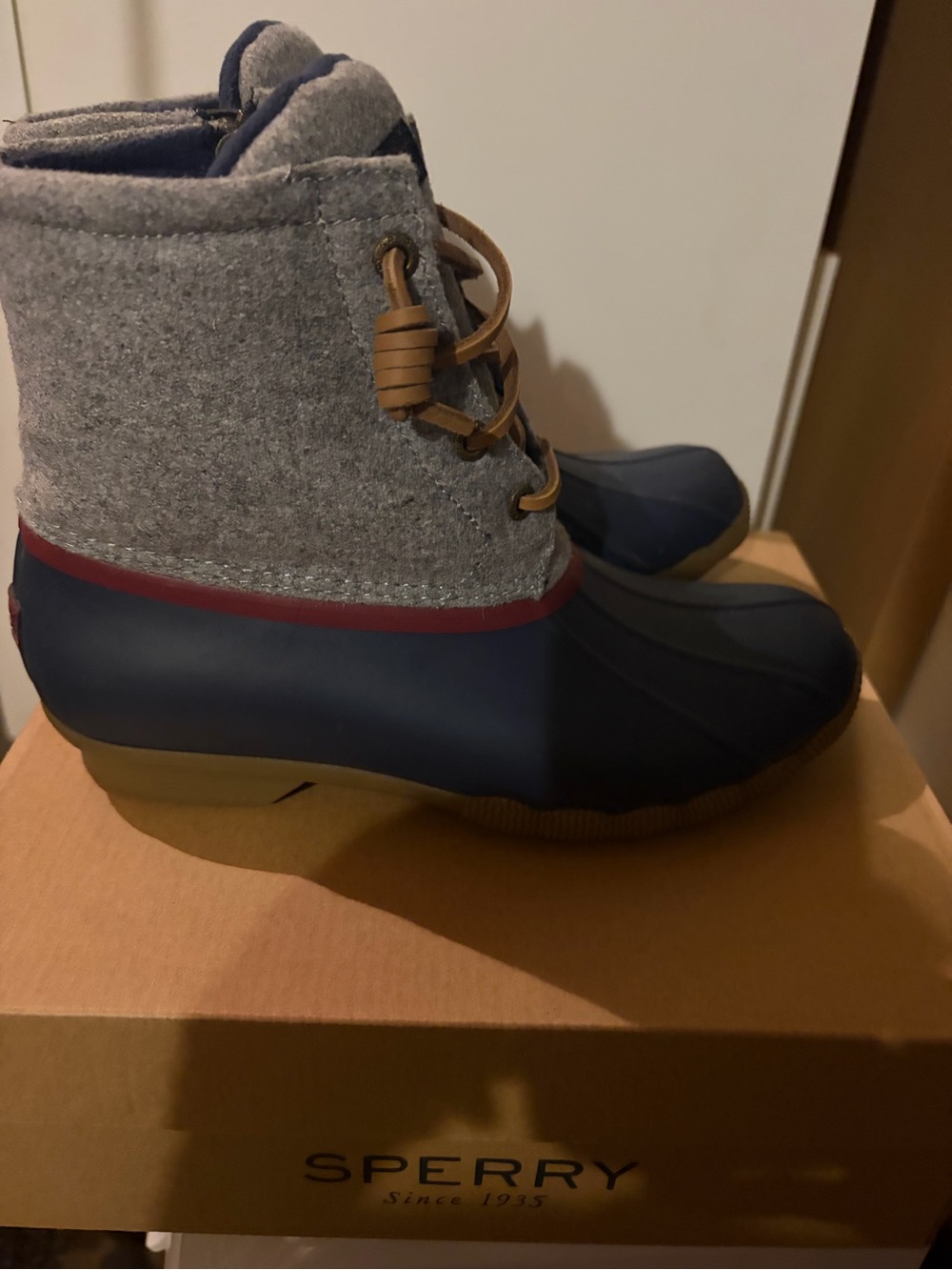 Sperry Navy & Gray Duck Boots